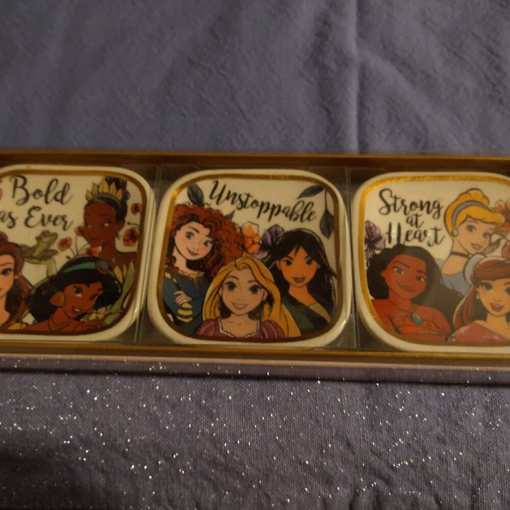 Three Disney Princess trinket dishes